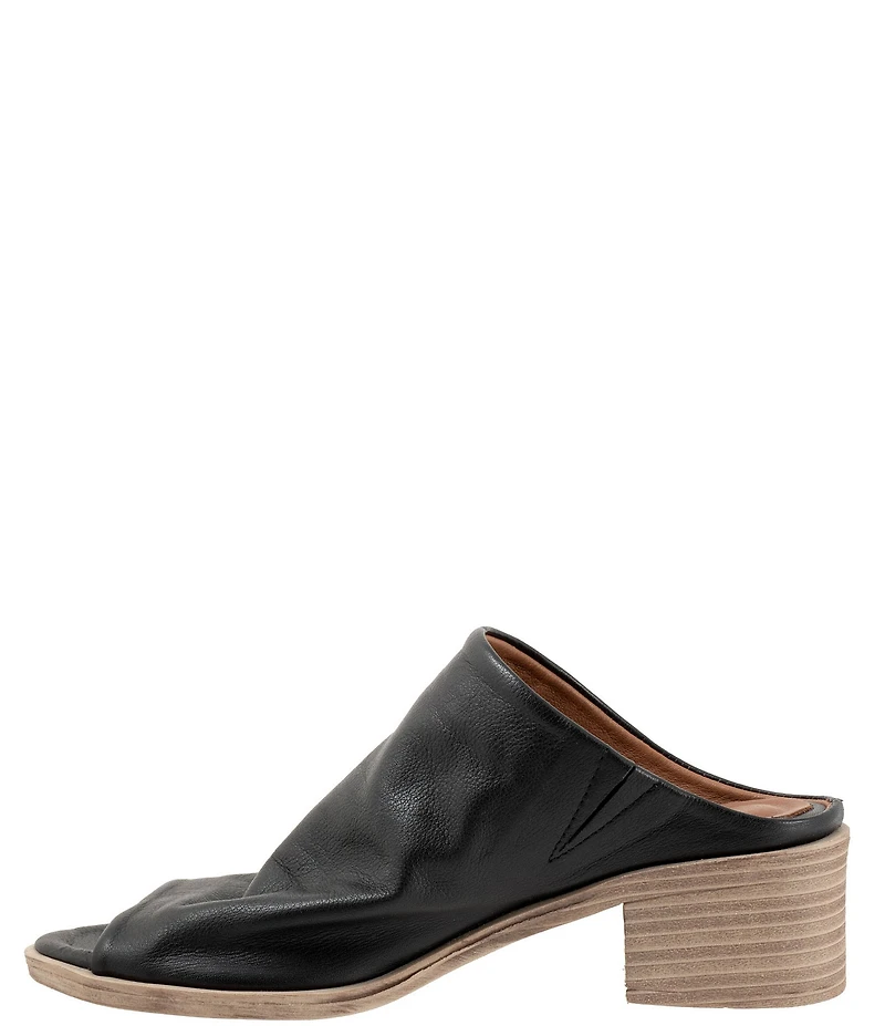 Bueno Ocean Leather Block Heel Slides