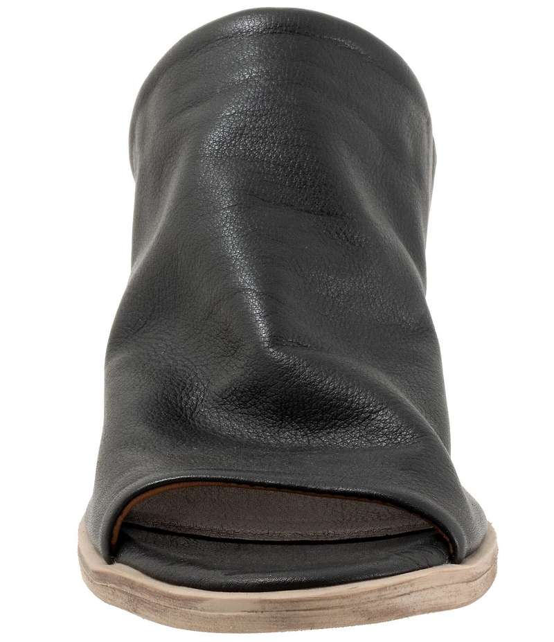 Bueno Ocean Leather Block Heel Slides