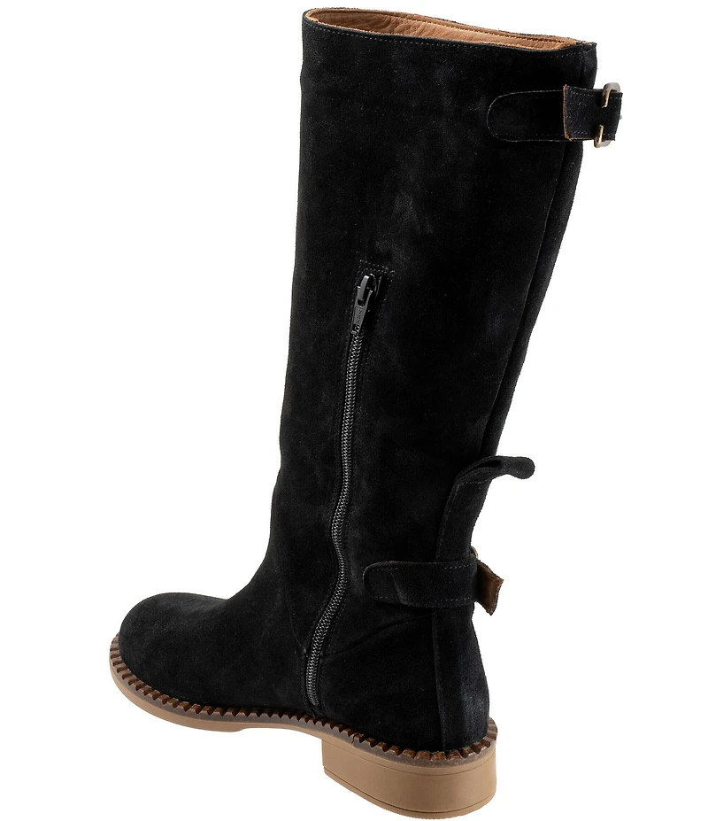 Bueno Ozzie Suede Buckle Strap Hardware Tall Boots