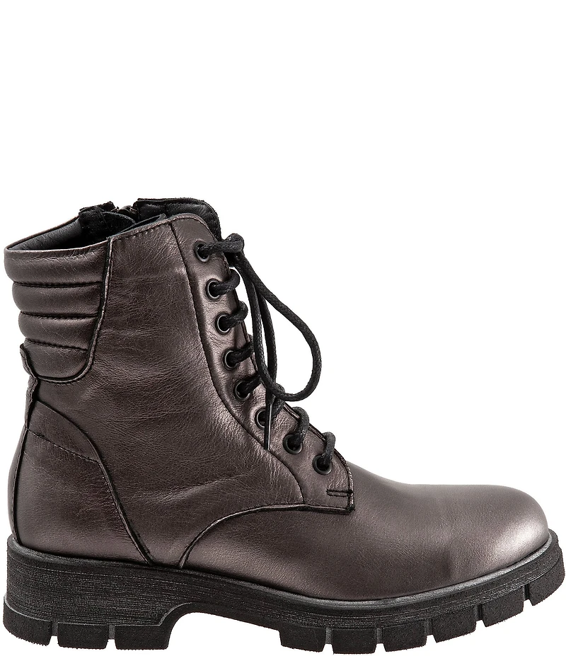 Bueno Rage Metallic Leather Combat Booties