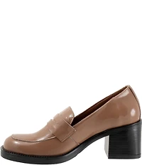 Bueno Ruth Patent Leather Block Heel Penny Loafer Pumps