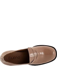 Bueno Ruth Patent Leather Block Heel Penny Loafer Pumps
