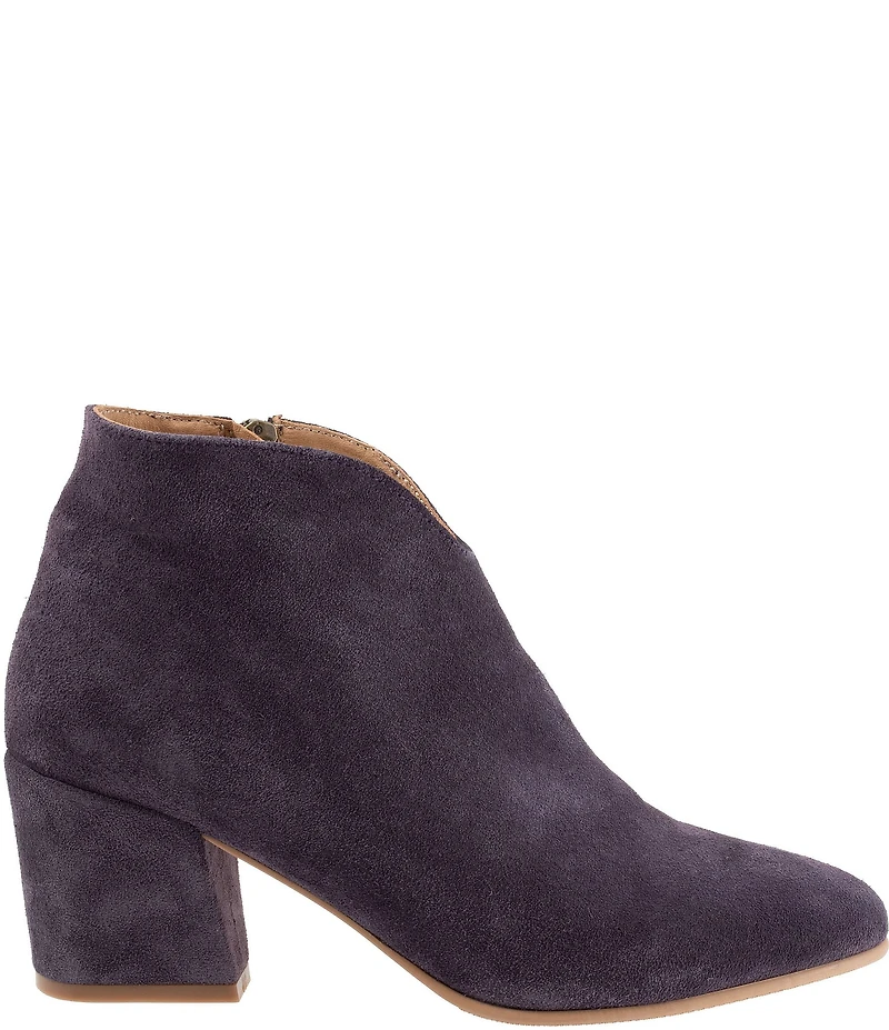 Bueno Sophie Suede V Cut Pointed Toe Ankle Booties