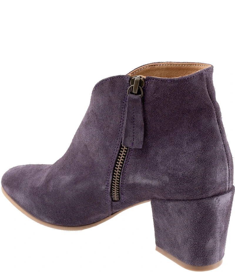 Bueno Sophie Suede V Cut Pointed Toe Ankle Booties