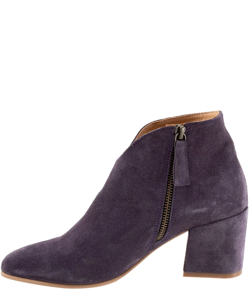 Bueno Sophie Suede V Cut Pointed Toe Ankle Booties