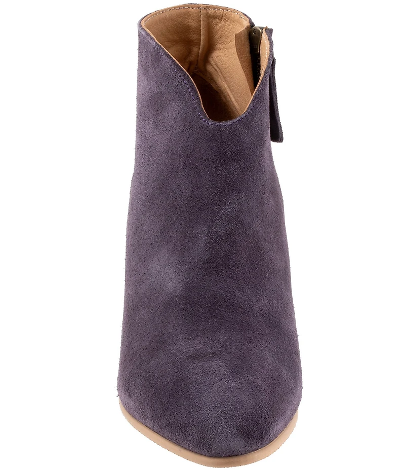 Bueno Sophie Suede V Cut Pointed Toe Ankle Booties