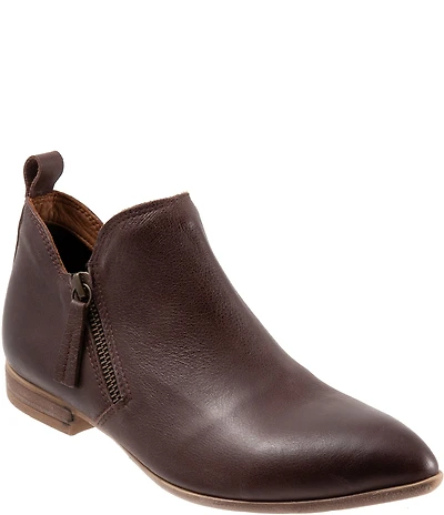 Bueno Vale Leather Dual Zipper Ankle Booties