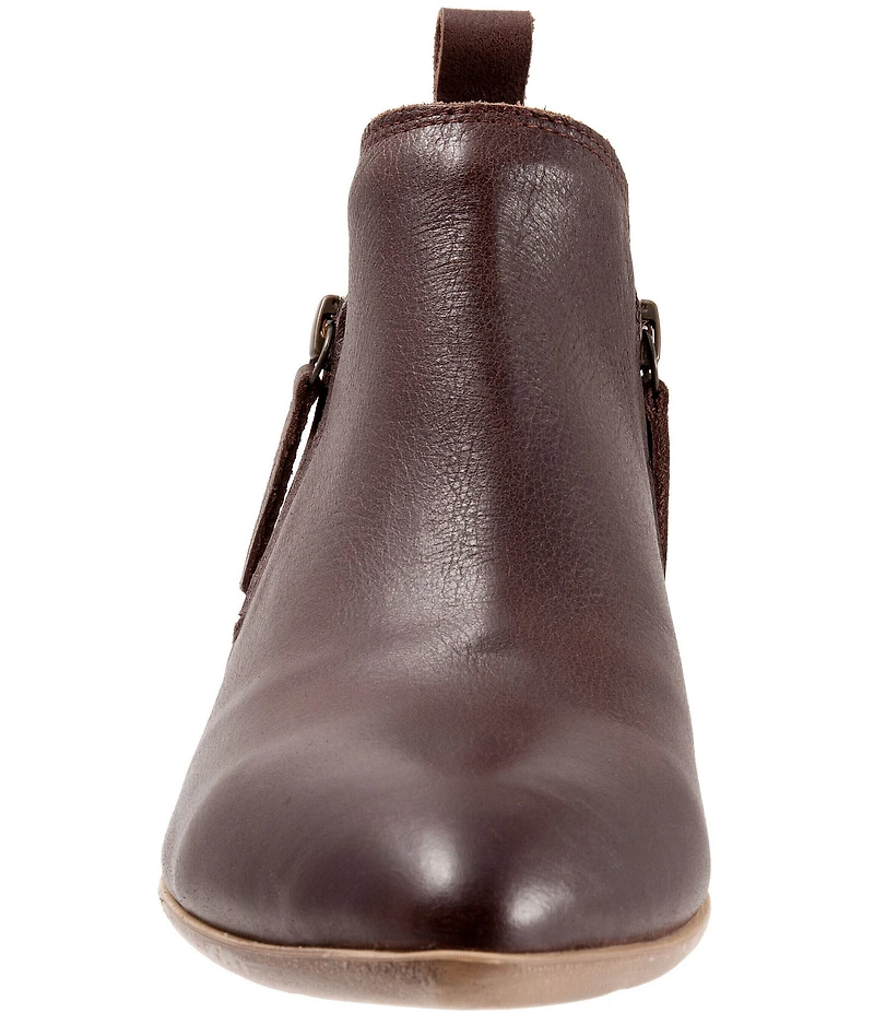 Bueno Vale Leather Dual Zipper Ankle Booties