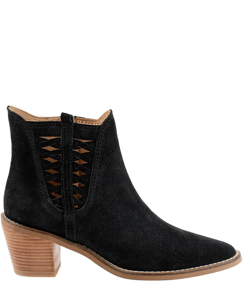 Bueno Veronika Suede Woven Side Booties