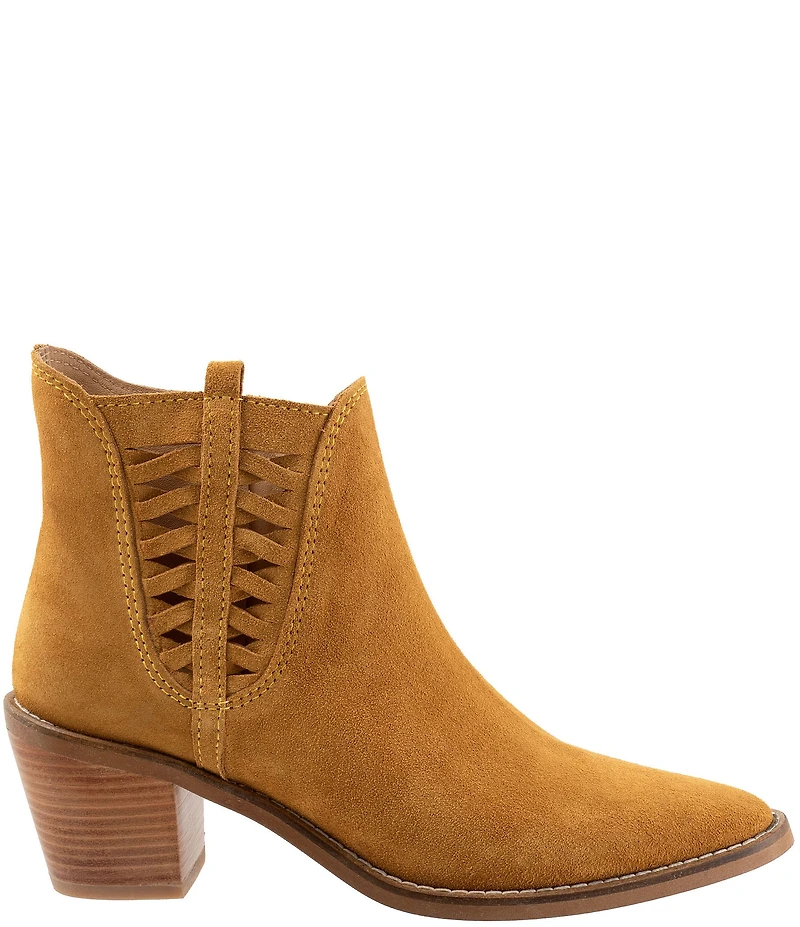 Bueno Veronika Suede Woven Side Booties