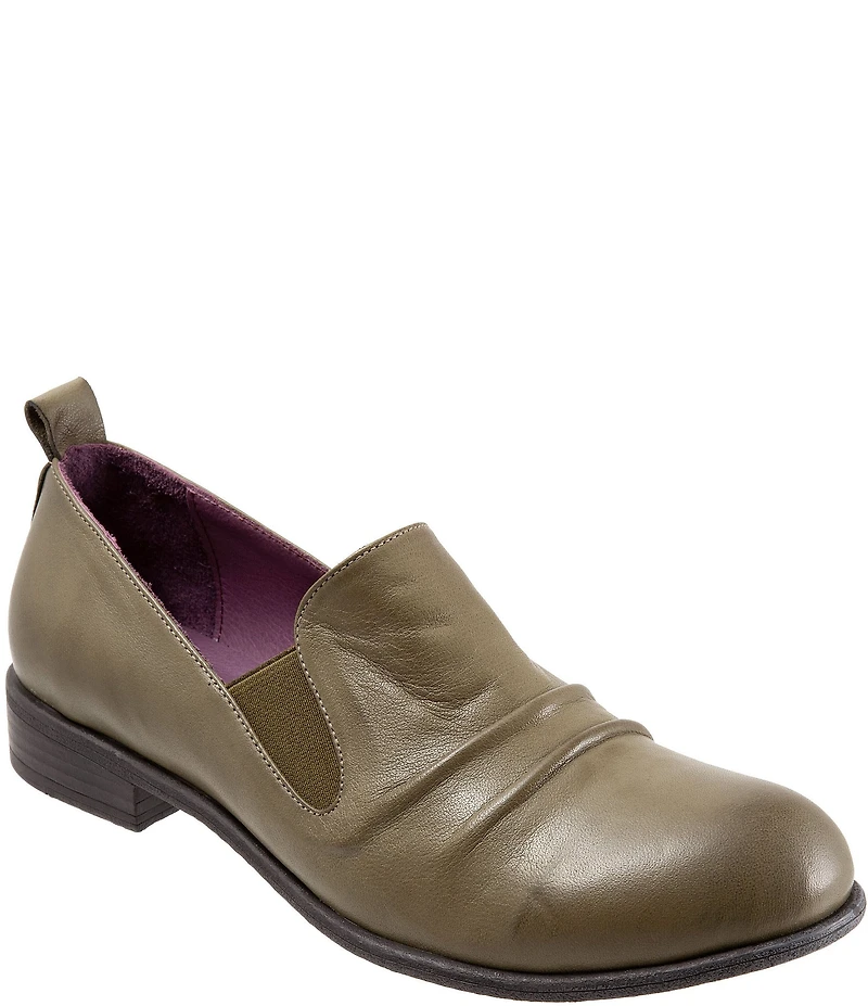 Bueno Wendy Ruched Leather Slip On Loafers