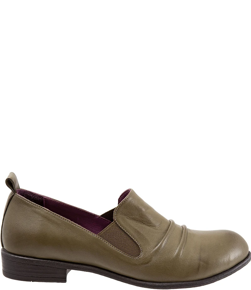 Bueno Wendy Ruched Leather Slip On Loafers