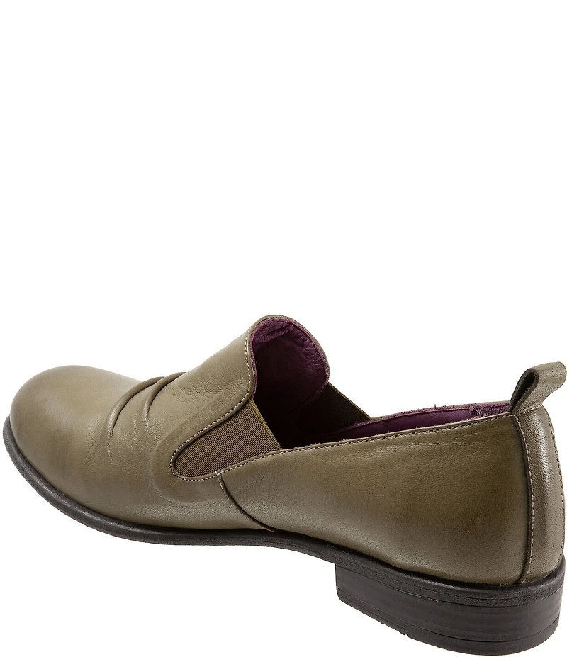 Bueno Wendy Ruched Leather Slip On Loafers