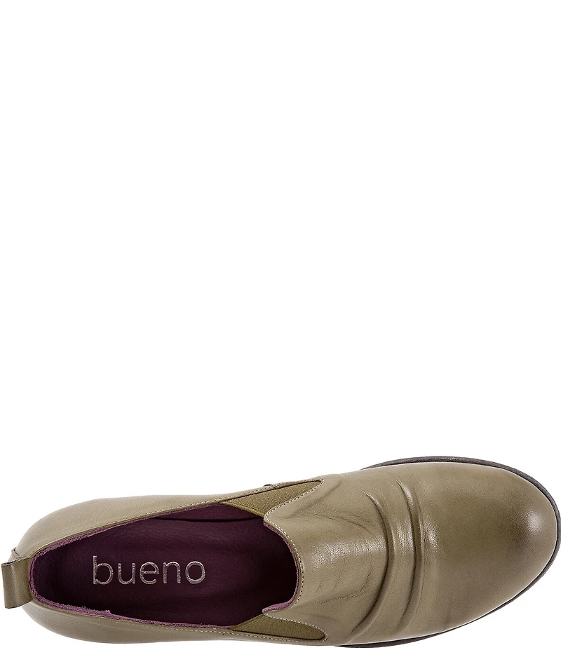 Bueno Wendy Ruched Leather Slip On Loafers