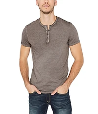 Buffalo David Bitton Kasum Short-Sleeve Burnout Henley