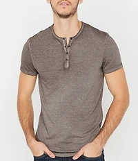 Buffalo David Bitton Kasum Short-Sleeve Burnout Henley