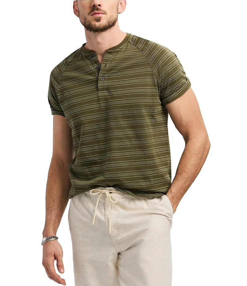 Buffalo David Bitton Klaus Short Sleeve Stripe Henley Shirt