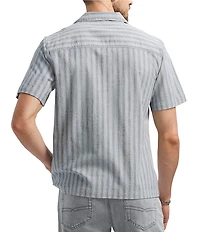 Buffalo David Bitton Salaman Camp Collar Button Front Stripe Top