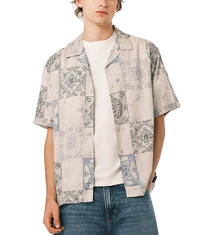 Buffalo David Bitton Short Sleeve Allover Patch Print Sandro Shirt