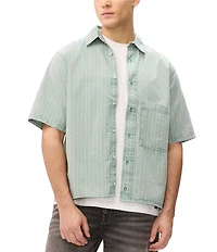 Buffalo David Bitton Short Sleeve Shiro Vertical Stripe Pattern Shirt
