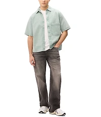 Buffalo David Bitton Short Sleeve Shiro Vertical Stripe Pattern Shirt