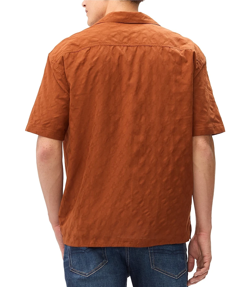 Buffalo David Bitton Short Sleeve Subtle Textured Pattern Sonix Shirt