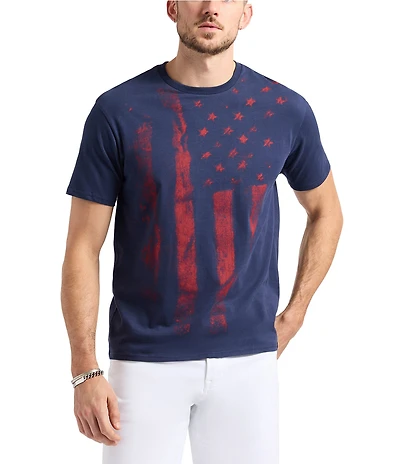 Buffalo David Bitton Short Sleeve Talla American Flag Graphic T-Shirt