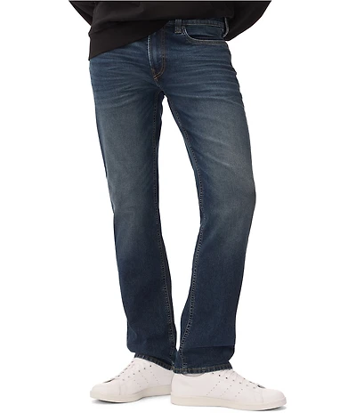 Buffalo David Bitton Straight Six Dark Crinkled and Sanded Wash Jeans