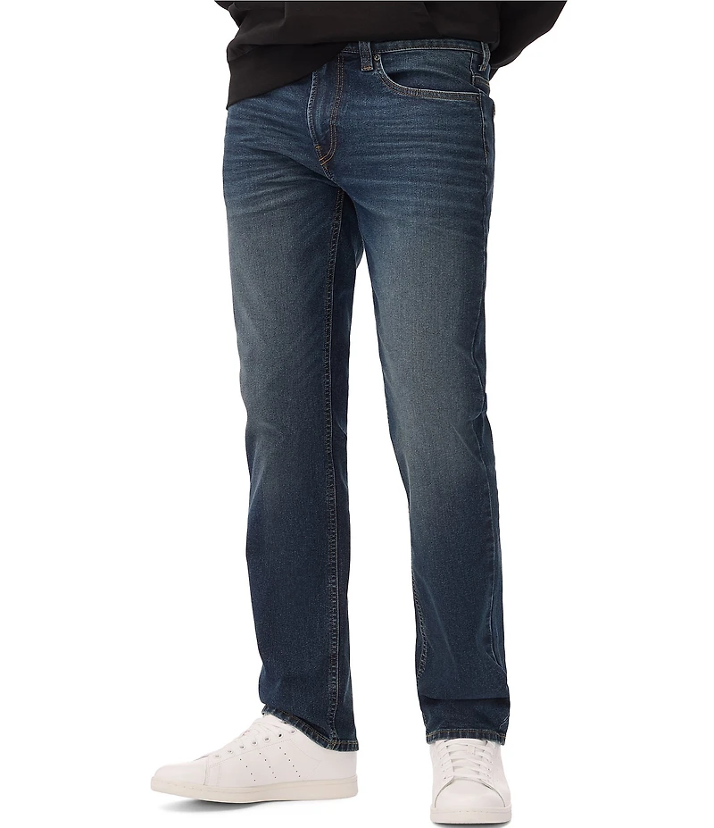 Buffalo David Bitton Straight Six Dark Crinkled and Sanded Wash Jeans