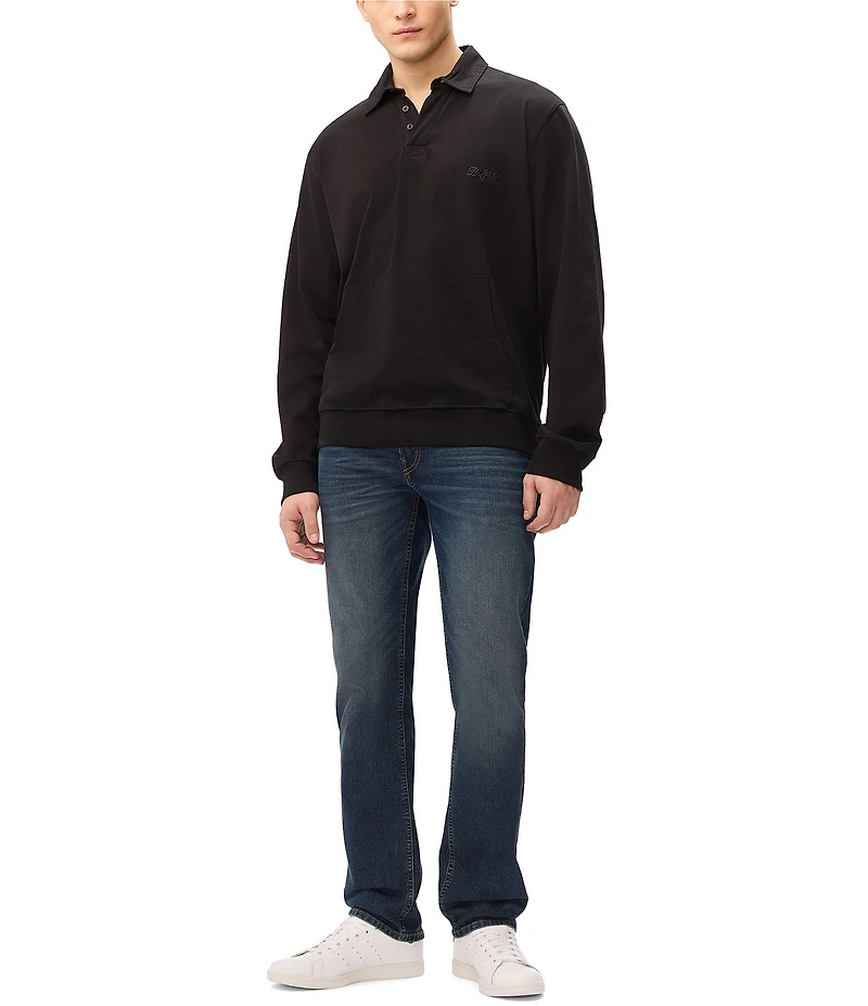 Buffalo David Bitton Straight Six Dark Crinkled and Sanded Wash Jeans