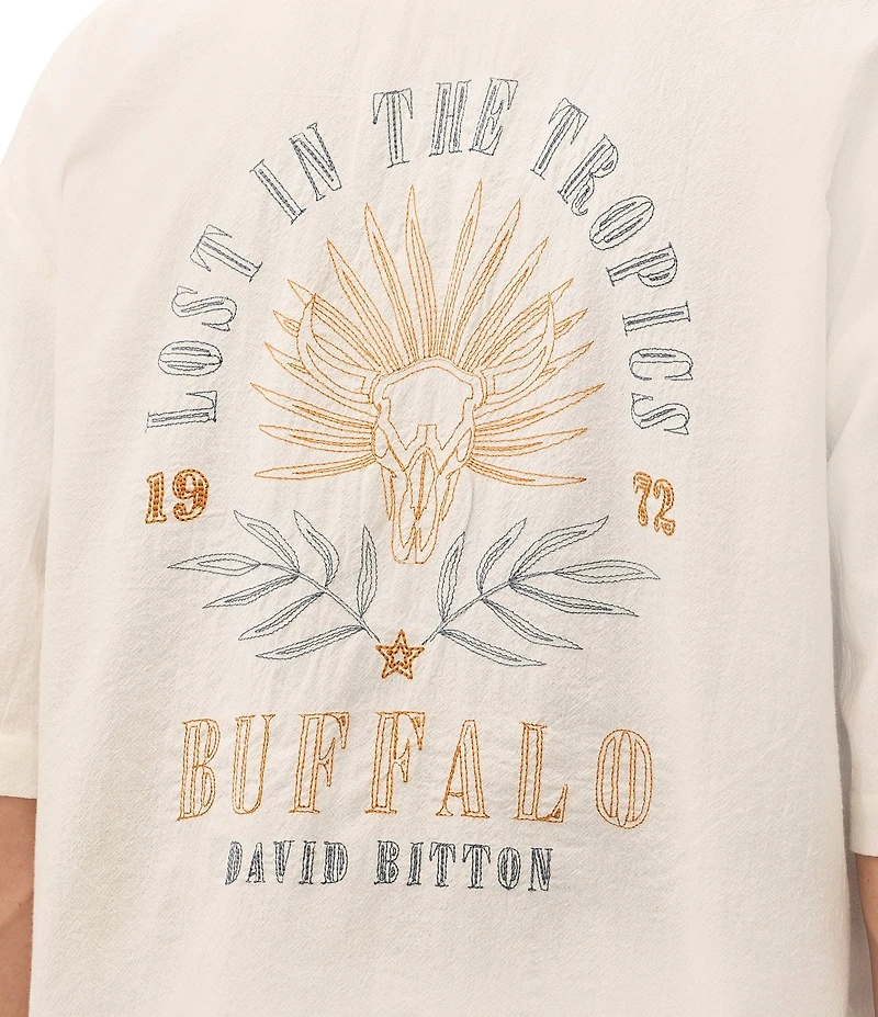 Buffalo David Bitton Tropical Short Sleeve Slate Shirt