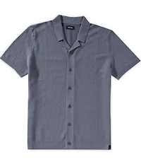 Buffalo David Bitton Wasko Men's Cable-Knit Short-Sleeve Button-Up Polo Shirt