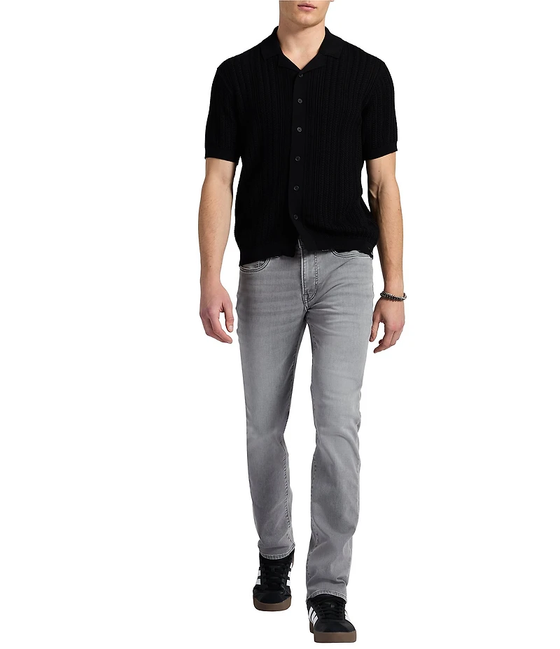 Buffalo David Bitton Wasko Textured Cable Knit Short Sleeve Polo Shirt