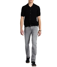 Buffalo David Bitton Wasko Textured Cable Knit Short Sleeve Polo Shirt