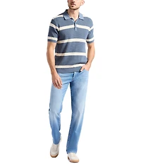 Buffalo David Bitton Winder Striped Short Sleeve Knit Cable Polo Shirt