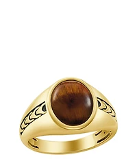 Bulova 14K Gold Tiger's Eye Statement Ring