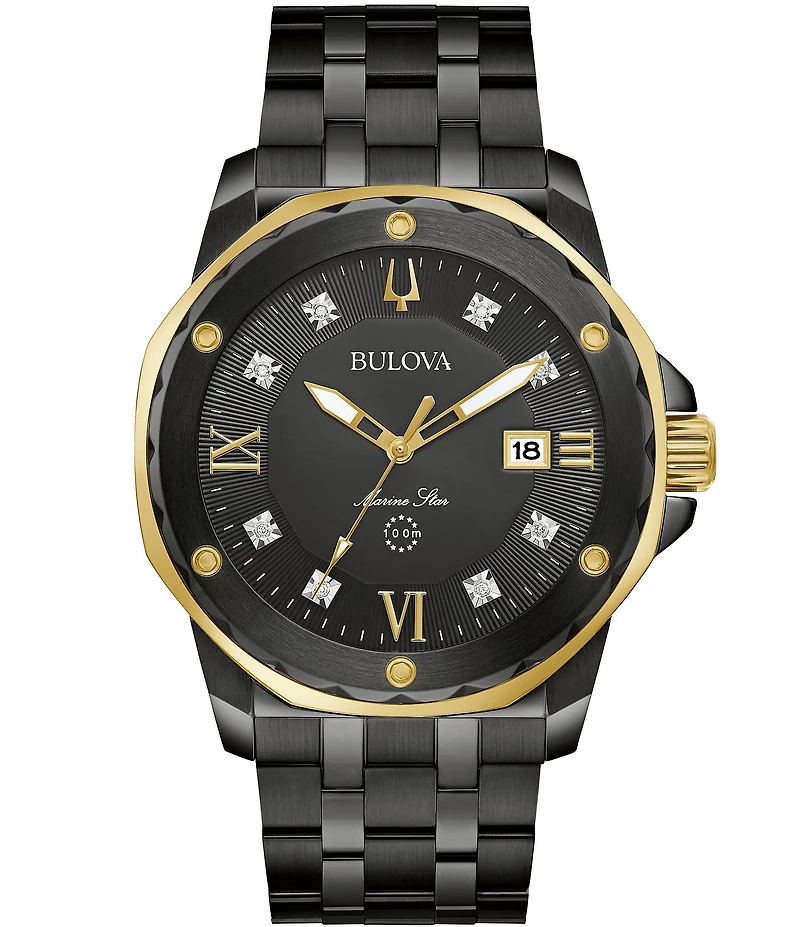 Bulova Marine Star Collection Men's Black Dial Quartz Mechanical Automatic Watch