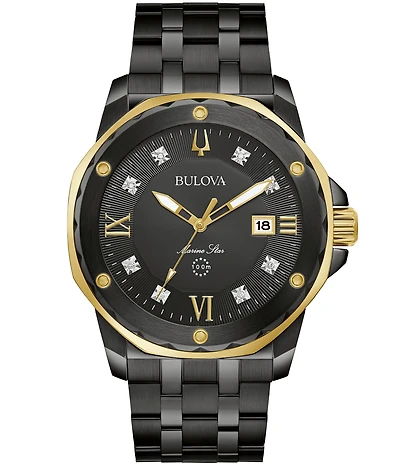 Bulova Marine Star Collection Men's Black Dial Quartz Mechanical Automatic Watch