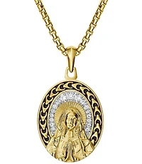 Bulova Men's 14K Gold Blessed Mary Short Pendant Necklace