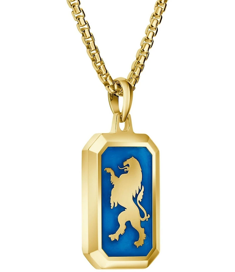 Bulova Men's 14K Gold Crest of Bohemia Lion Short Pendant Necklace