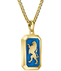 Bulova Men's 14K Gold Crest of Bohemia Lion Short Pendant Necklace