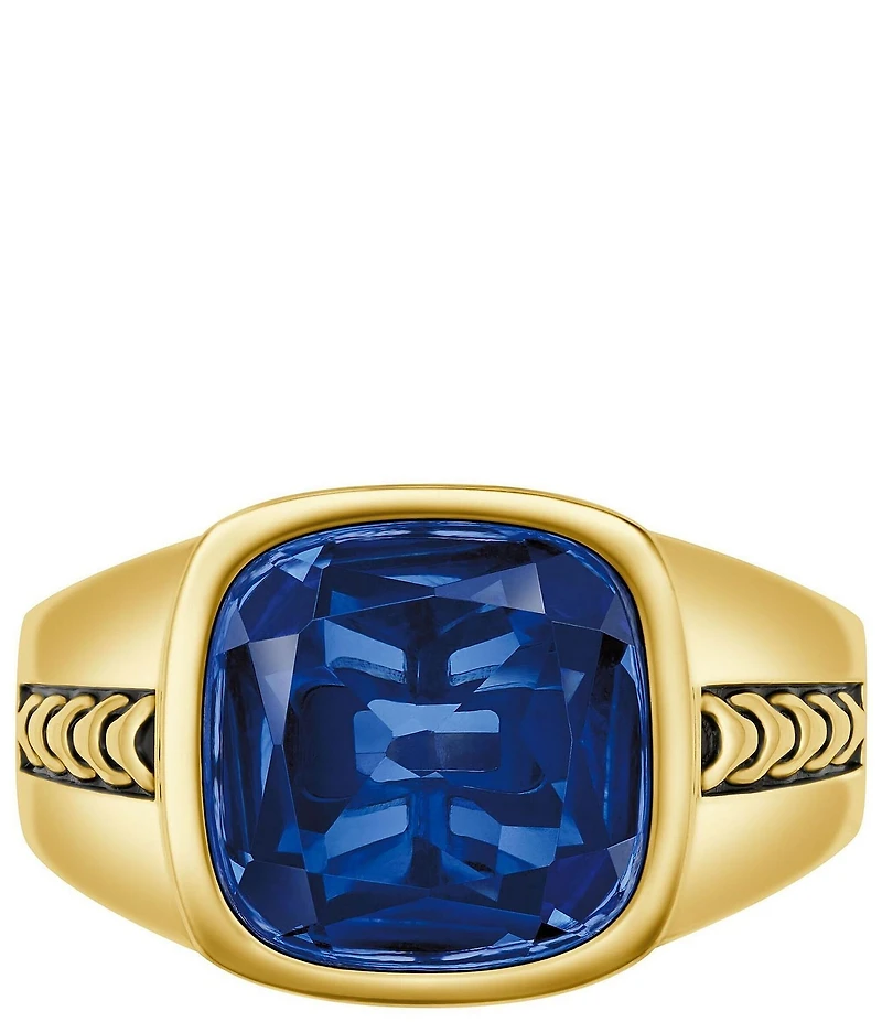 Bulova Men's 14k Gold Sapphire Statement Ring