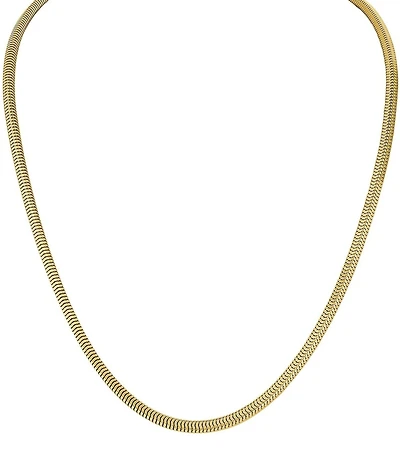 Bulova Men's 14K Gold Square Snake Chain Necklace