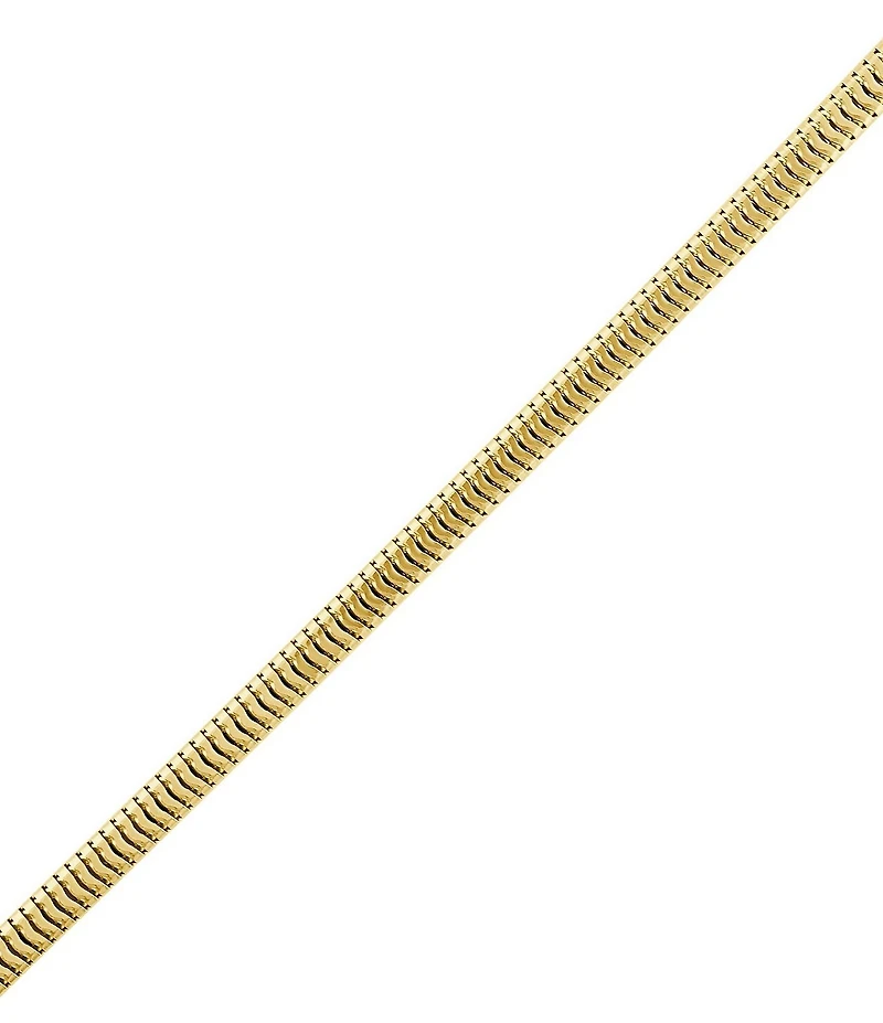 Bulova Men's 14K Gold Square Snake Chain Necklace