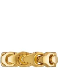 Bulova Men's 14K Gold Tone Sterling Silver Chain Band Ring