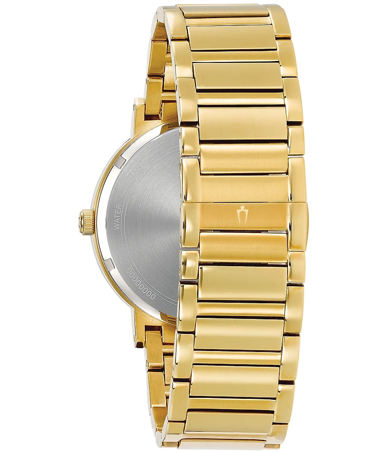 Bulova Men's Black Dial Diamond Gold Stainless Steel Bracelet Watch