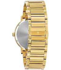 Bulova Men's Black Dial Diamond Gold Stainless Steel Bracelet Watch