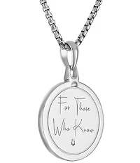 Bulova Men's Black Diamond Sterling Silver North Star Long Pendant Necklace