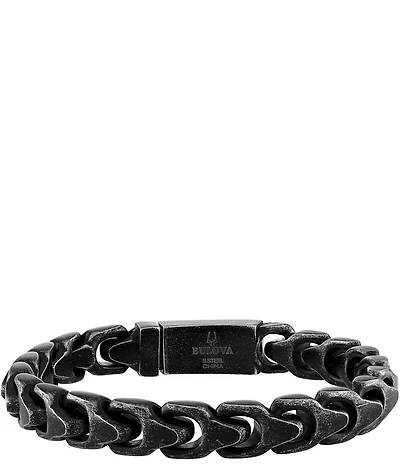 Bulova Men's Tone Stainless Steel Chain Bracelet