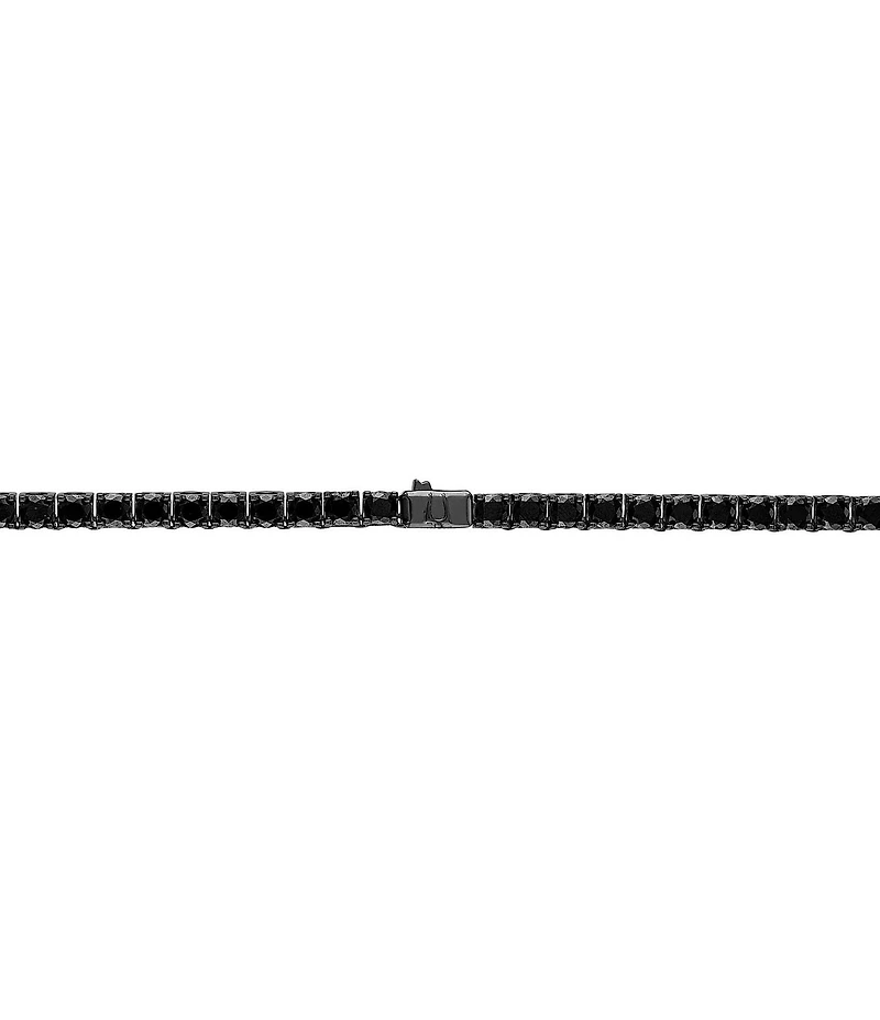 Bulova Men's Black Tone Sterling Silver Tennis Chain Necklace
